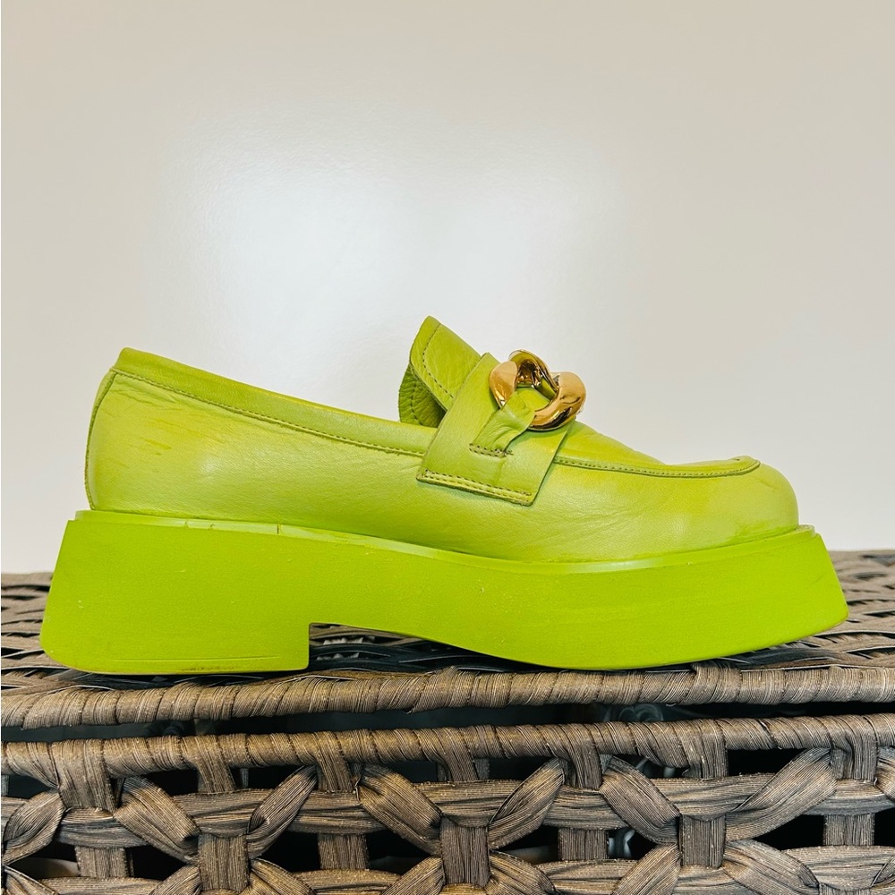 Browns B2 Marlon Platform Lime Green Loafers